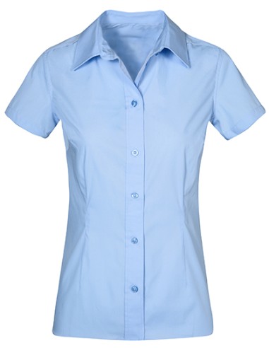 PRM-6305-Womens Poplin Shirt Short Sleeve