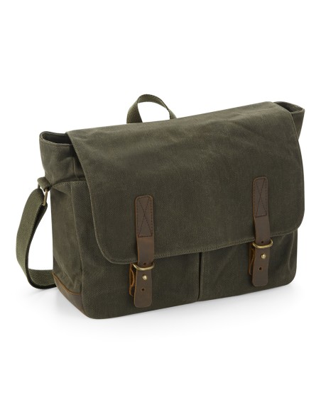 QUA-QD653-Heritage Waxed Canvas Messenger