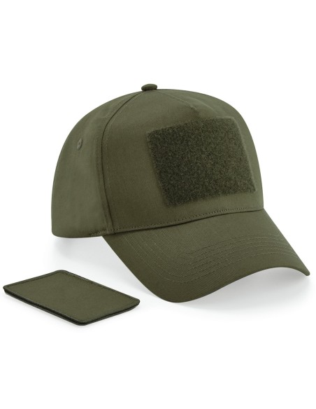 B-BC638-Casquette à 5 Panneaux avec Patch Amovible