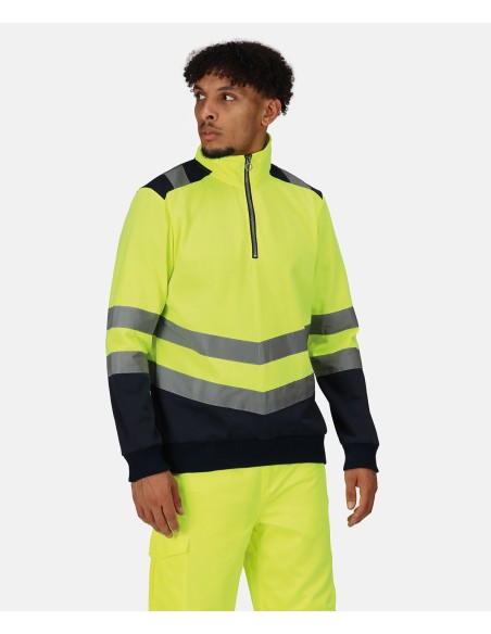 REG-TRF670-Pro hi-vis 1/4 zip sweatshirt