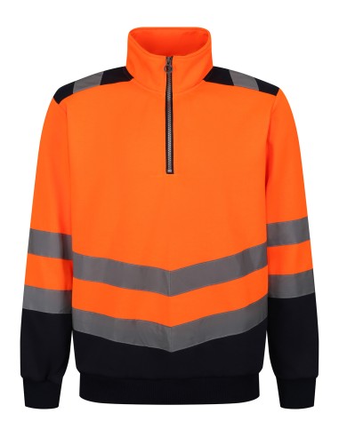 REG-TRF670-Pro hi-vis 1/4 zip sweatshirt