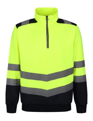 REG-TRF670-Pro hi-vis 1/4 zip sweatshirt