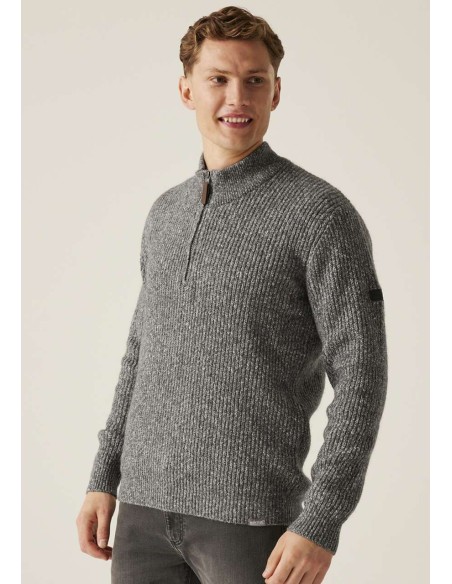REG-TRF673-SOLOMON ZIP-NECK KNITTED PULLOVER