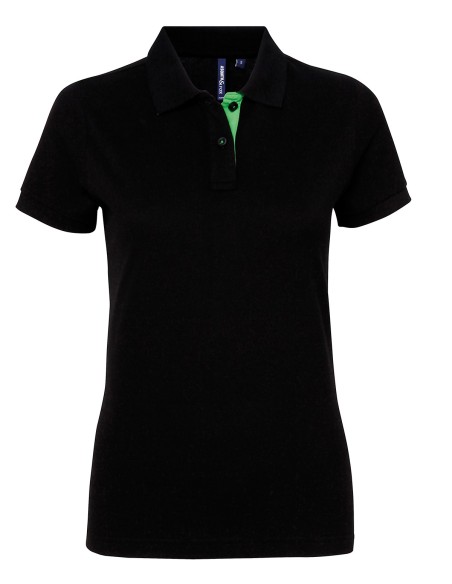 A-AQ022-Polo contrasté femme