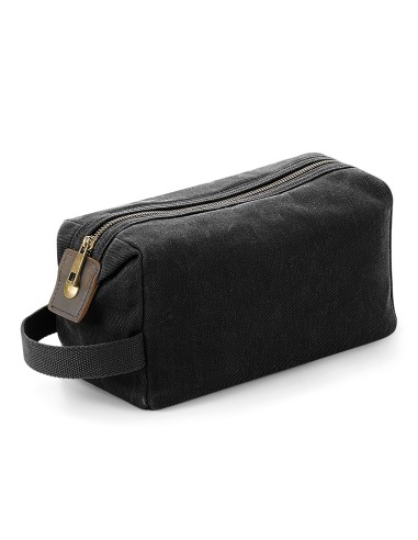 QUA-QD651-Heritage Waxed Canvas Wash Bag
