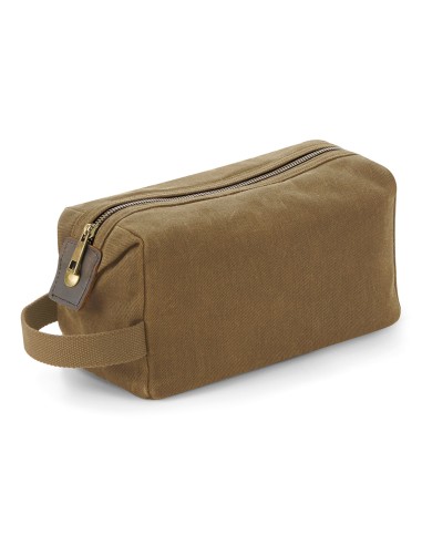 QUA-QD651-Heritage Waxed Canvas Wash Bag