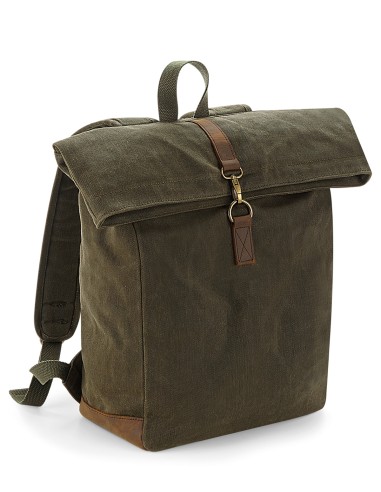 QUA-QD655-Heritage Waxed Canvas Backpack