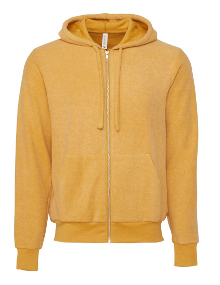B-3339-Sweat-shirt à capuche zippé unisexe avec finition peu de pêche