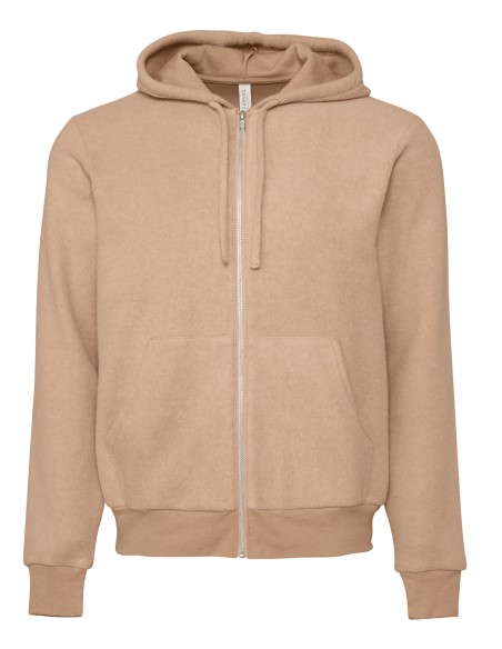 B-3339-Sweat-shirt à capuche zippé unisexe avec finition peu de pêche