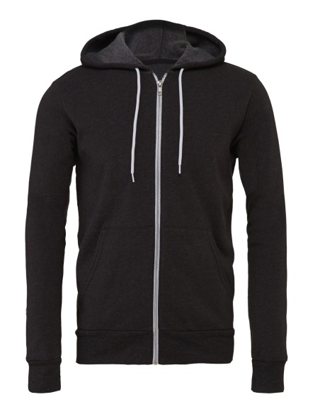 B-3739-Unisex Poly-Cotton Fleece Full-Zip Hoodie