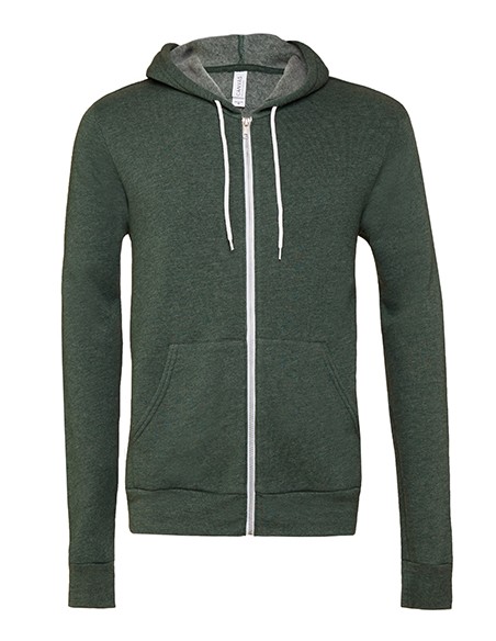 B-3739-Unisex Poly-Cotton Fleece Full-Zip Hoodie
