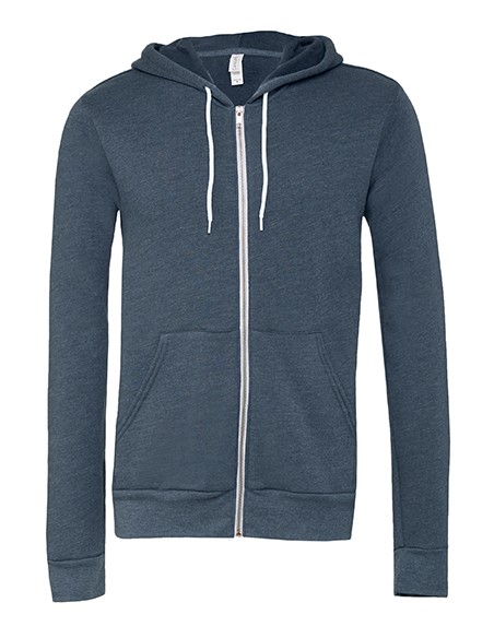 B-3739-Unisex Poly-Cotton Fleece Full-Zip Hoodie