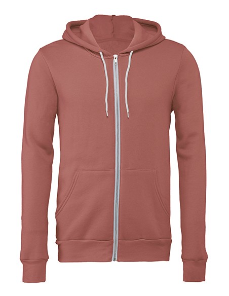 B-3739-Unisex Poly-Cotton Fleece Full-Zip Hoodie