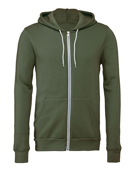 B-3739-Unisex Poly-Cotton Fleece Full-Zip Hoodie
