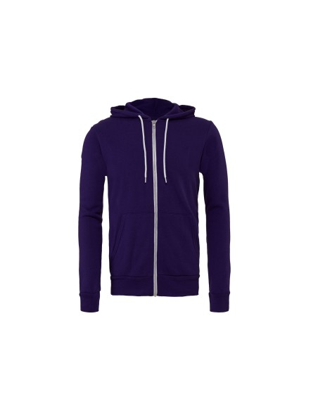 B-3739-Unisex Poly-Cotton Fleece Full-Zip Hoodie
