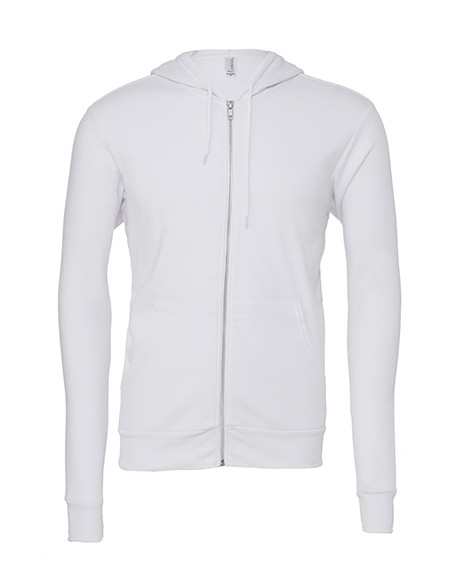 B-3739-Unisex Poly-Cotton Fleece Full-Zip Hoodie