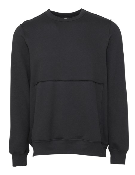 B-3743-Sweat-shirt col rond unisex à bords francs