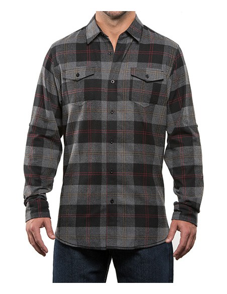 B-8210-Woven Plaid Flannel Shirt