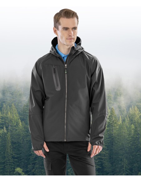 RES-R909X-3-Layer Recycled Printable Hooded Casual Softshell Jacket
