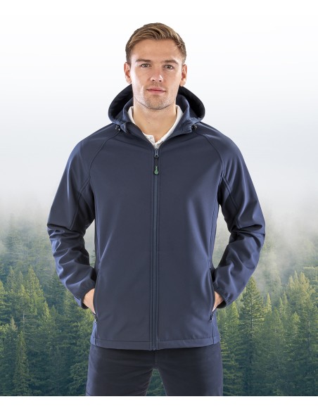 RES-R911M-Mens Recycled 3-Layer Printable Hooded Softshell Jacket