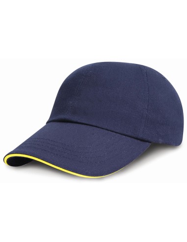 RES-RC024-Casquette en coton brossé robuste de profil bas avec visière en sandwich