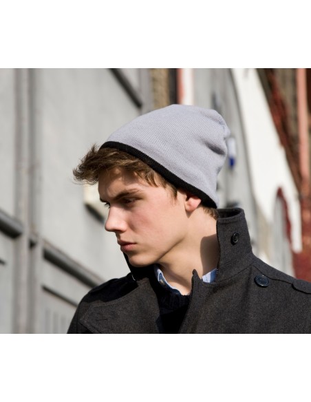 RES-RC046X-Soft Feel Cuffless Reversible Beanie