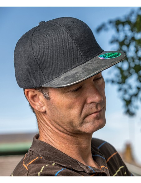 RES-RC087X-Bronx Flat Glitter Peak Snapback Cap