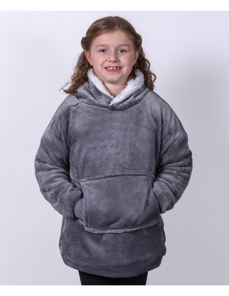 RIB-BAC197253-Le sweat à capuche Ribbon pour enfants de style sherpa, confortable, réversible et oversize