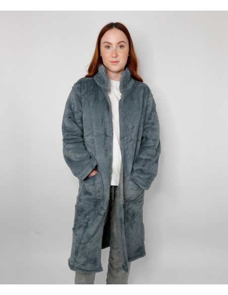 RIB-BAC225888.BAC225901-Peignoir zippé en fausse fourrure de luxe