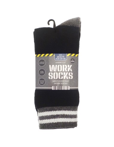 RIB-OUT234781-Lot de 3 paires de chaussettes de travail pour homme (coton recyclé)