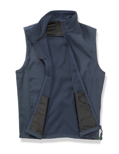 RES-R232M-Men's Printable Softshell Bodywarmer with Recycled Fleece Inner