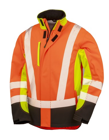 RES-R506X-Recycled 3-Layer Printable 3-Tone Safety Softshell Jacket
