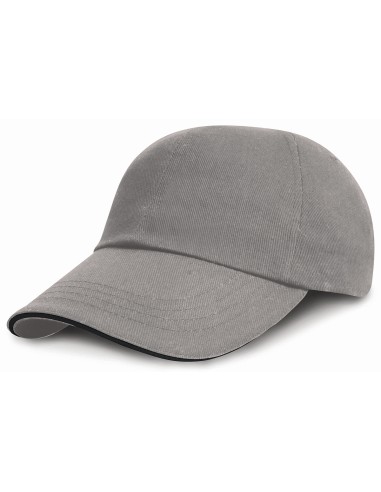 RES-RC024-Casquette en coton brossé robuste de profil bas avec visière en sandwich