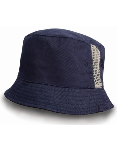 RES-RC045X-Deluxe Washed Cotton Bucket Hat With Side Mesh Panels