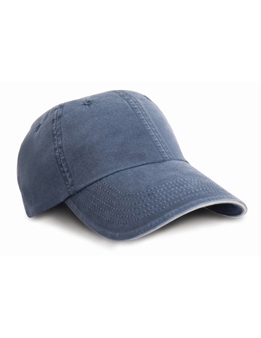 RES-RC054X-Washed Fine Line Cotton Cap With Sandwich Peak