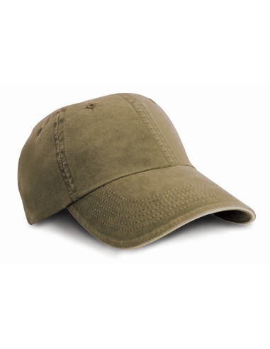 RES-RC054X-Washed Fine Line Cotton Cap With Sandwich Peak