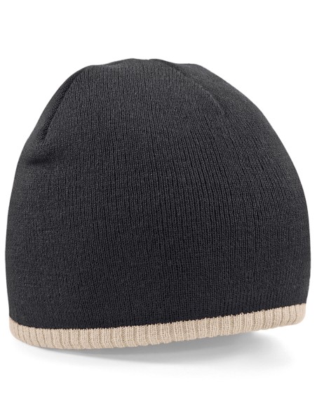 B-B44C-Two-Tone Pull-On Beanie