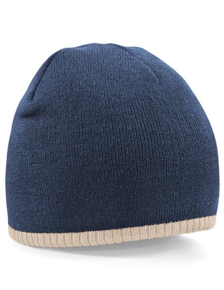 B-B44C-Two-Tone Pull-On Beanie