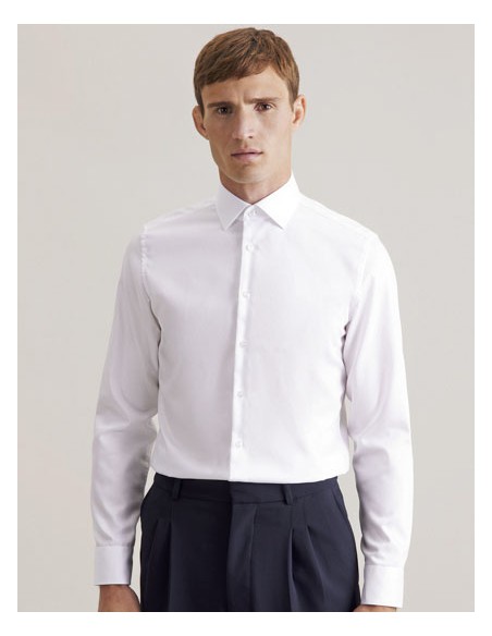SEI-643510-Mens Shirt Slim Fit Fine Twill Longsleeve