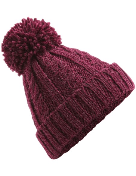 B-B480-Cable Knit Melange Beanie