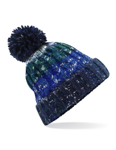 B-B486-Corkscrew Pom Pom Beanie