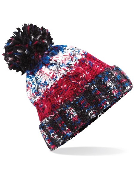 B-B486-Corkscrew Pom Pom Beanie