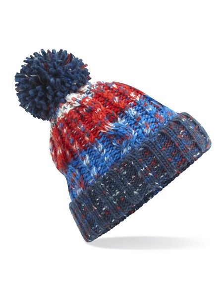 B-B486-Corkscrew Pom Pom Beanie