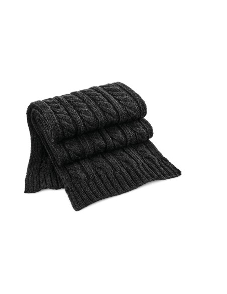 B-B499-Cable Knit Melange Scarf
