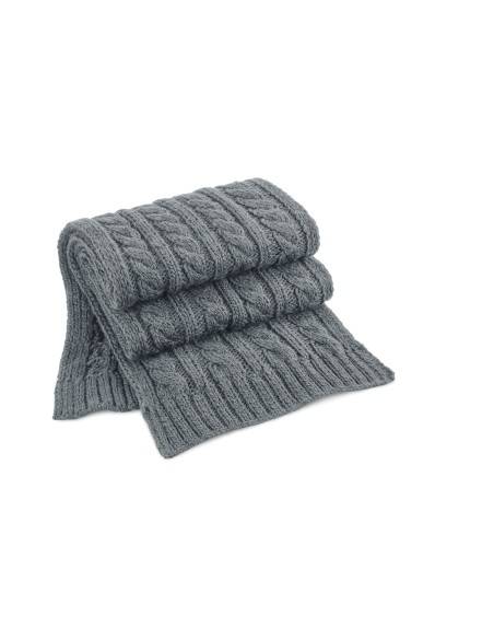 B-B499-Cable Knit Melange Scarf