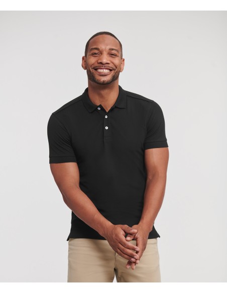 RUS-0R566M0-Men's Fitted Stretch Polo