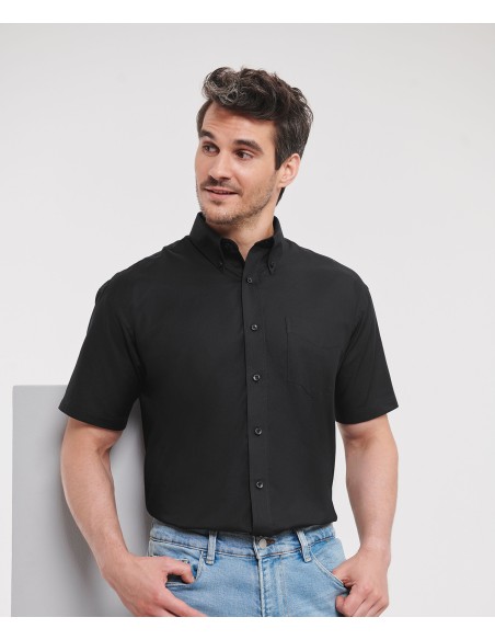 RUS-0R933M0-Men's Short Sleeve Classic Oxford Shirt