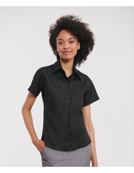 RUS-0R957F0-Ladies' Short Sleeve Tailored Ultimate Non-Iron Shirt