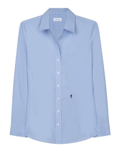 SEI-080619-Womens Blouse Slim Fit Check/Stripes Long Sleeve