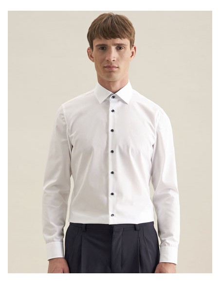 SEI-293690-Mens Shirt Poplin Shaped Fit Long Sleeve